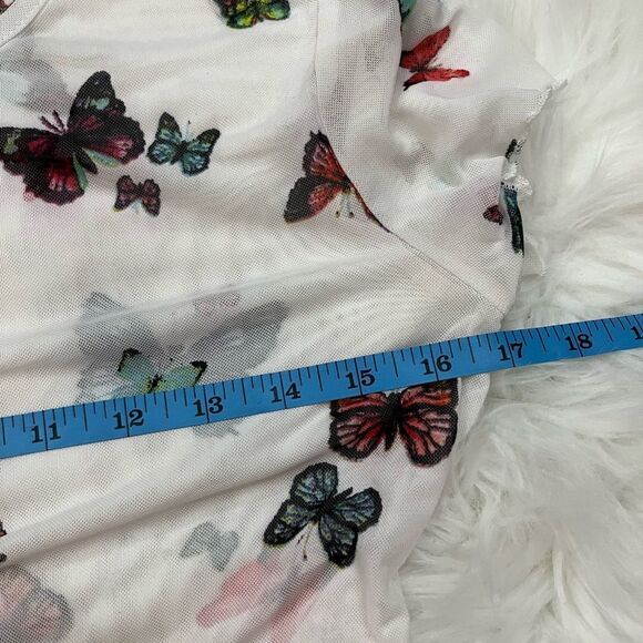 Rue 21 Y2K Sheer Mesh Butterfly Top L - Picture 4 of 5